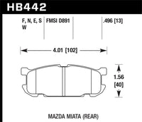 Hawk 01-03 Mazda Miata 1.8L Base Pads Only Rear ER-1 Brake Pads