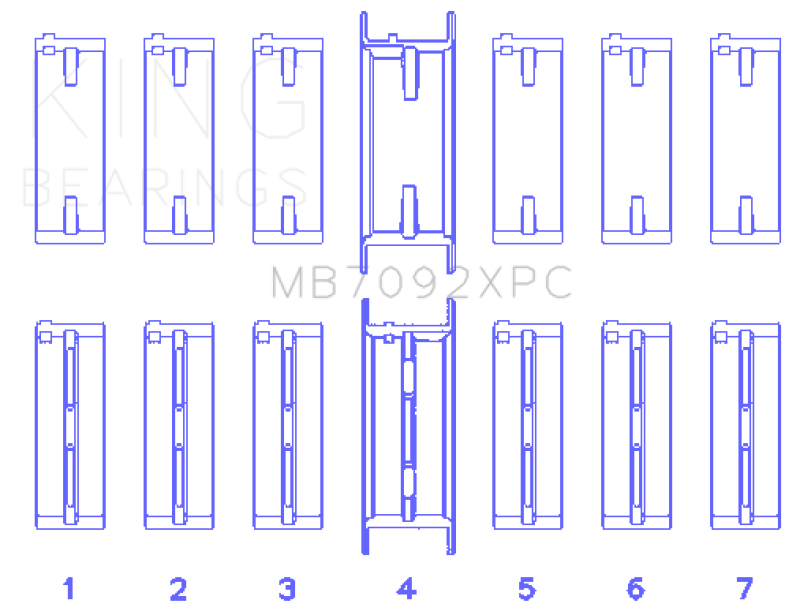 King Nissan RB26DETT 24V (Size 0.25) Coated Performance Main Bearing Set