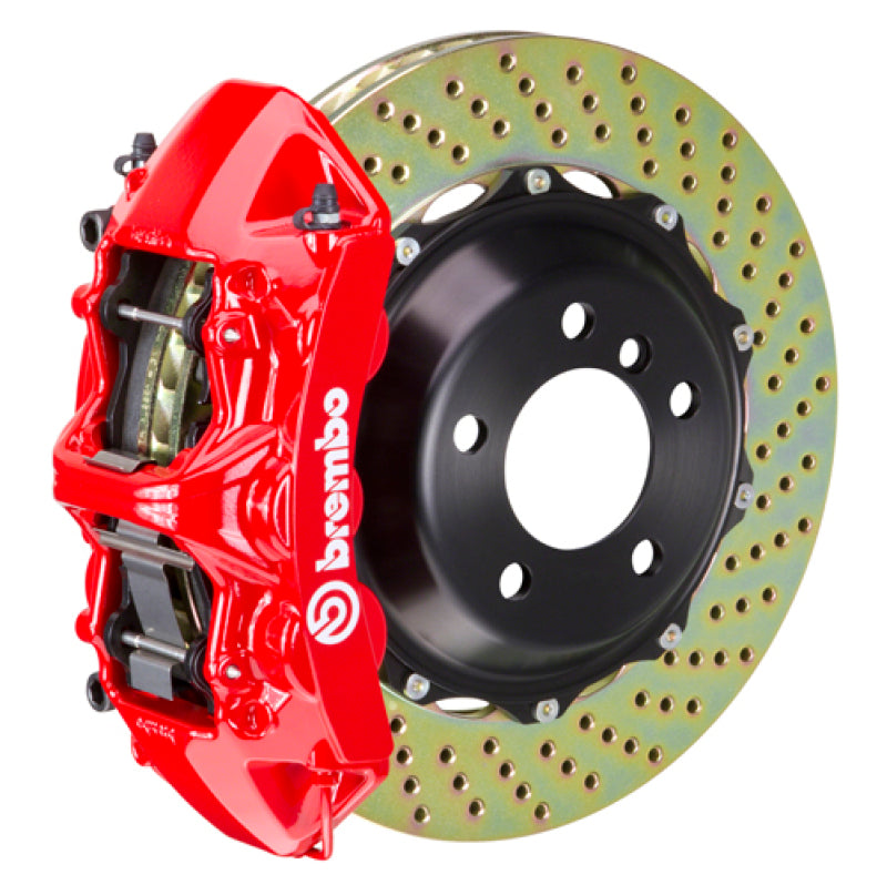Brembo 08-13 IS-F Front GT BBK 6 Piston Cast 380x32 2pc Rotor Drilled-Red
