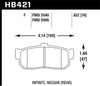 Hawk 92-98 Maxima / 93-01 Altima / 00 Infiniti I30 / 91-96 G20 / 99-01 G20 HPS Street Rear Brake Pad