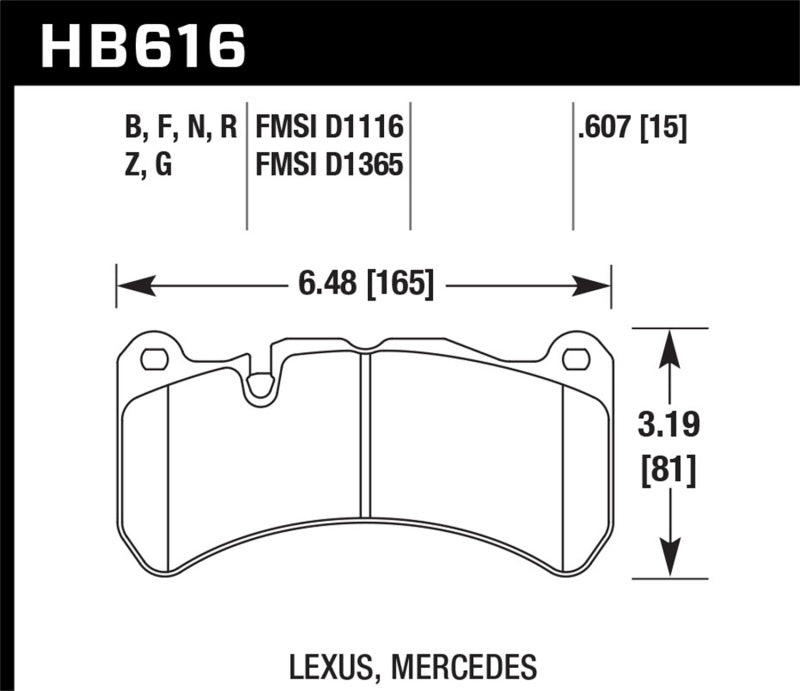 Hawk 05-06 Mercedes-Benz CLK55 AMG ER-1 Front Brake Pads (For Brembo Calipers)