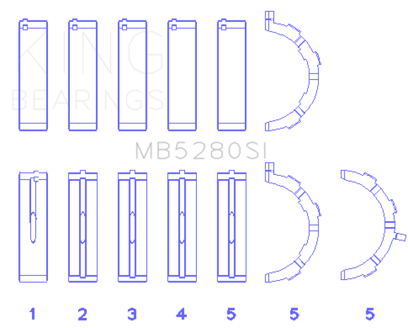 King Engine Bearings Ford 281CI/330CI 4.6L/5.4L V8 (Size STD) Main Bearing Set