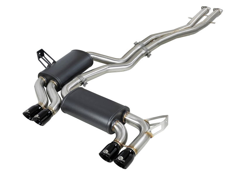 aFe MACH ForceXP 2.5 IN 304 Stainless Steel Cat-Back Exhaust System w/ Black Tips 01-06 BMW M3 (E46)