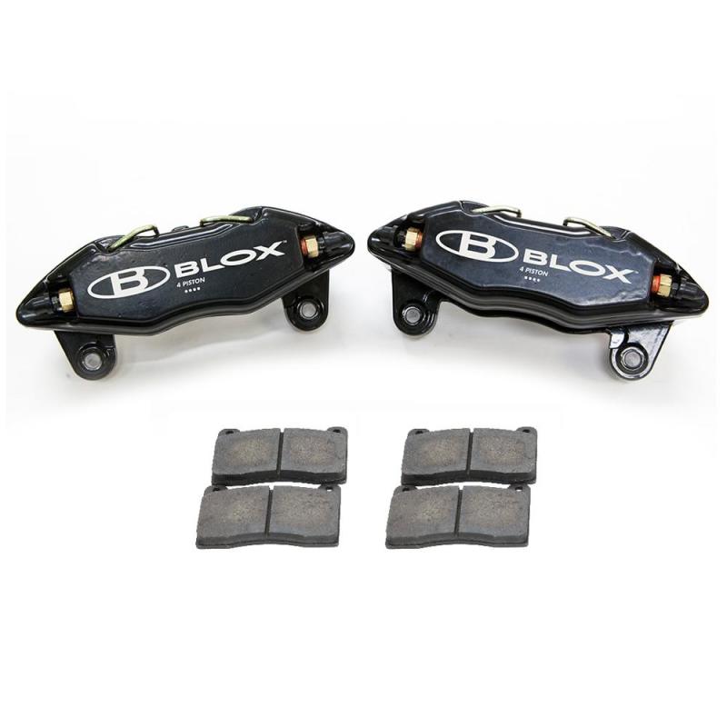 BLOX Racing Forged 4 Piston Calipers and Pads (Fits Honda/Acura 262mm Rotors)