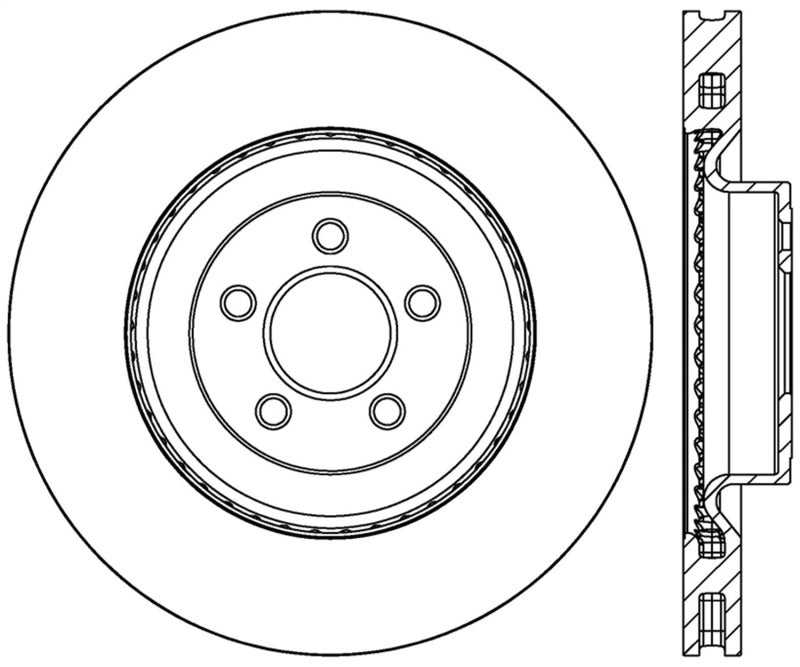 StopTech Cross Drilled Sport Brake Rotor - 2015 Ford Mustang w/ Brembo - Front Left