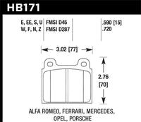 Hawk 69-77 & 84-89 Porsche 911 Blue 9012 Front Race Brake Pads