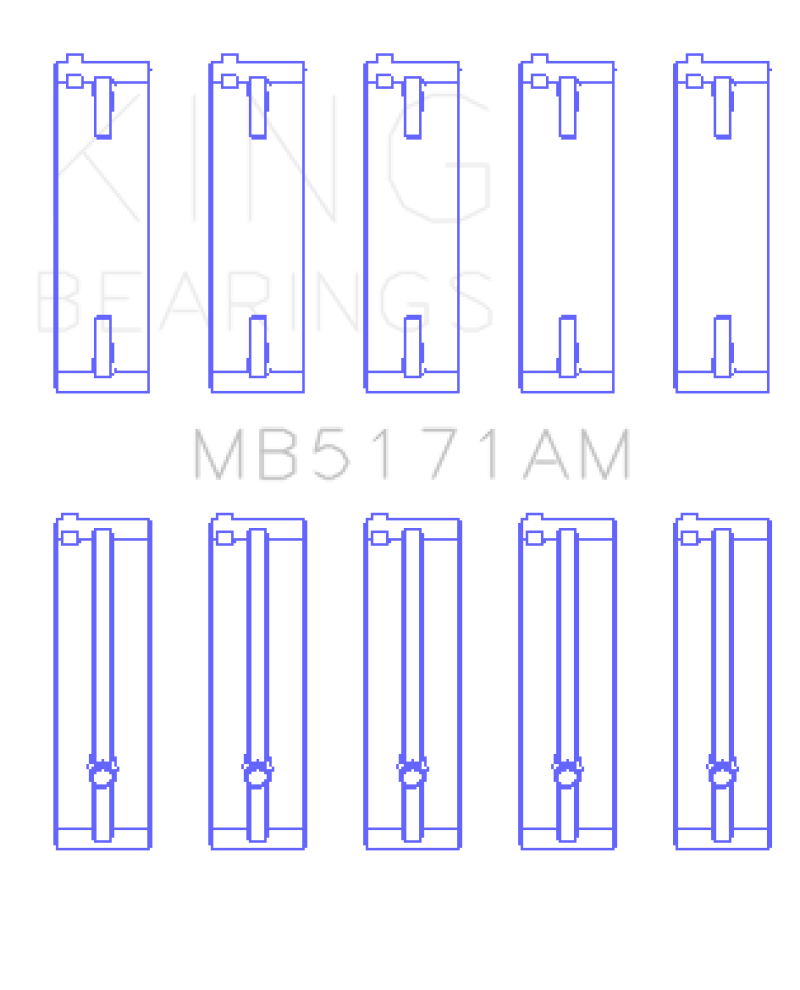 King Engine Bearings Mazda FS-DE L4/FP L4/FS L4  DOHC 16 Valve  (Size +0.25) Main Bearing Set