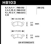 Hawk 1975-1975 Buick Apollo SR HPS 5.0 Front Brake Pads