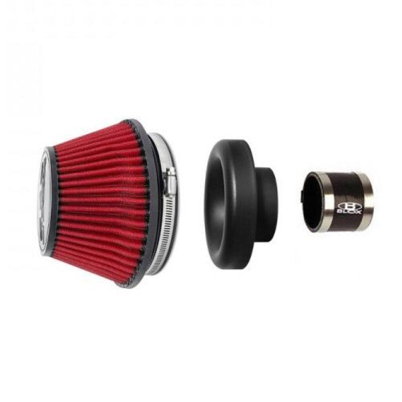 BLOX Racing Shorty Performance 5in Air Filter w/2.5in Velocity Stack and Coupler Kit