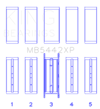 King Engine Bearings Ford 2.0 2.3L EcoBoost Crankshaft Main Bearing Set (Set of 5)
