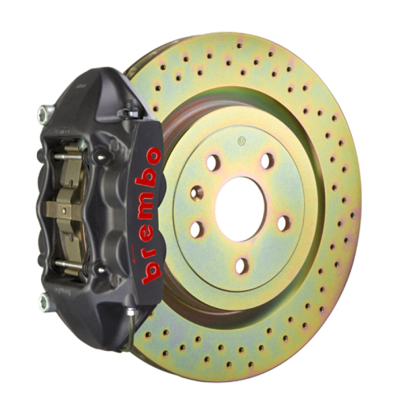 Brembo 14+ Q50/Q50S (Excl. AWD) Rear GTS BBK 4 Piston Cast 380x28 2pc Rotor Slotted Type1 -Black HA