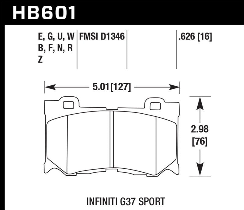 Hawk 09-13 Infiniti FX50 5.0L Base Front ER-1 Brake Pads