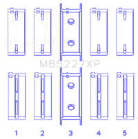 King Engine Bearings Mitsubishi 4G63/4G64 6 Bolt 1st Gen DSM Performance Main Bearing Set - Size STD