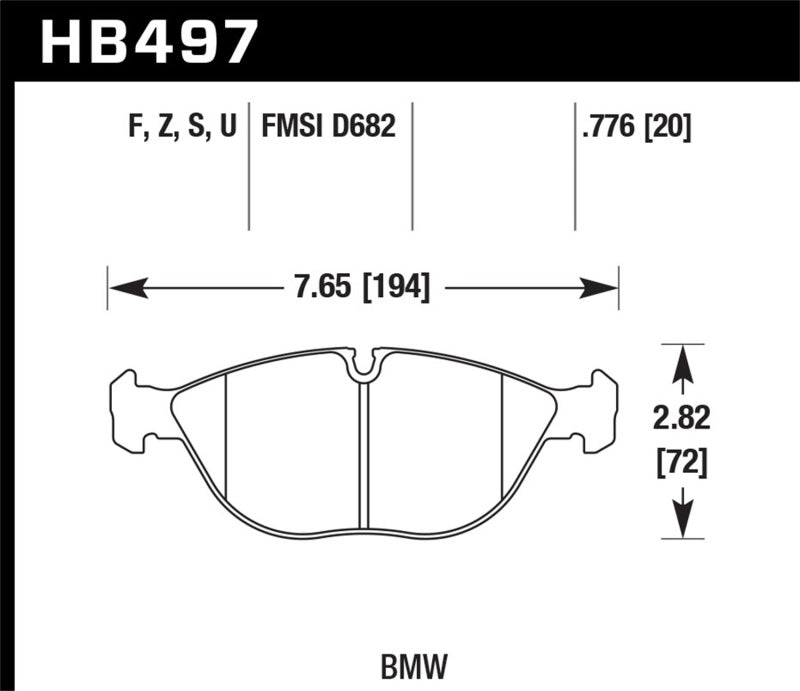 Hawk 04-06 Audi TT Quattro/04-05 VW Golf R32/96-01 BMW 750iL Performance HT-10 Race Front Brake Pads