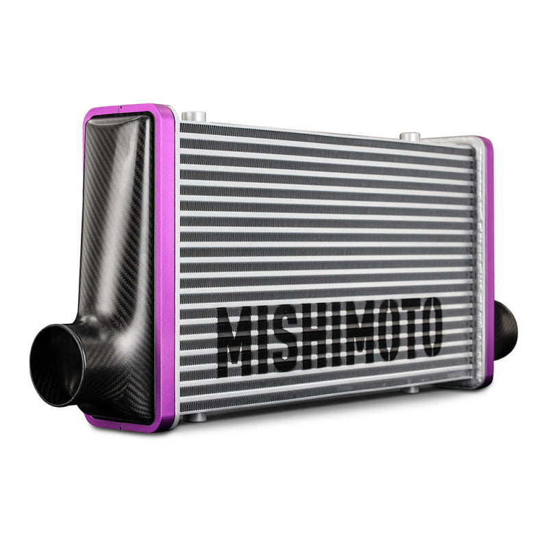 Mishimoto Universal Carbon Fiber Intercooler - Matte Tanks - 600mm Silver Core - C-Flow - P V-Band