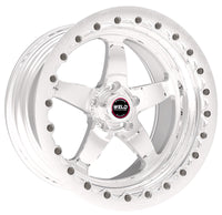 Weld S71 17x11 / 5x4.75 BP / 6.4in. BS Polished Wheel (Low Pad) - Polished Single Beadlock MT