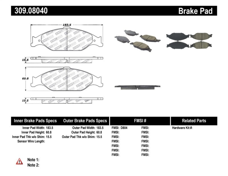 StopTech Performance Brake Pads