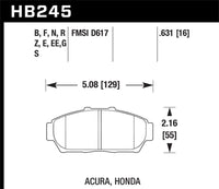 Hawk 94-01 Acura Integra (excl Type R)  HT-10 Race Front Brake Pads