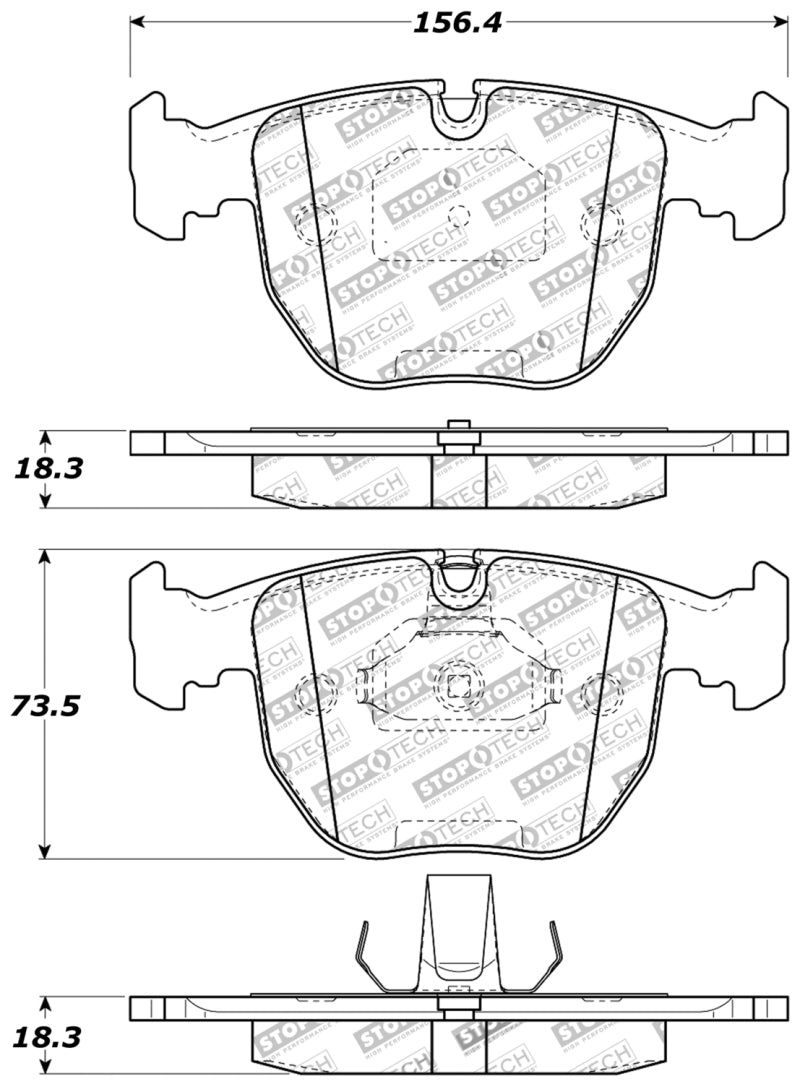 StopTech Performance 00-04 BMW M5 E39 / 00-06 X5 / 03-05 Range Rover HSE Front Brake Pads