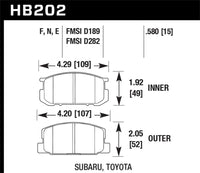 Hawk 82 Subaru Brat / 81-83 DL/GlL / 85-87 Toyota Corolla Front Blue 9012 Race Brake Pads