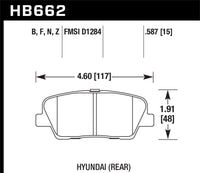 Hawk 10 Hyundai Genesis Coupe (w/o Brembo Breaks) Performance Ceramic Street 15mm Rear Brake Pads