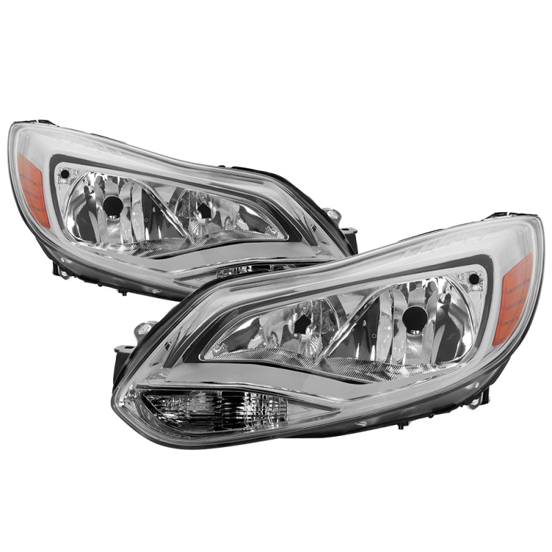 xTune Ford Focus 2012-2014 Halogen Only OEM Style Headlights - Chrome HD-JH-FFOC12-AM-C