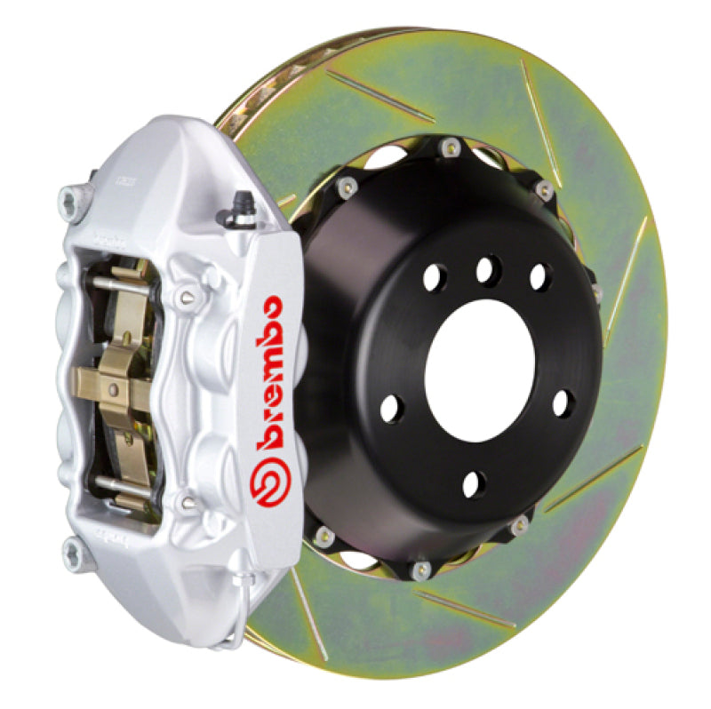 Brembo 15-18 M3 (CC Brake Eqpt) Rr GT BBK 4Pis Cast 380x28 2pc Rotor Slotted Type1-Silver