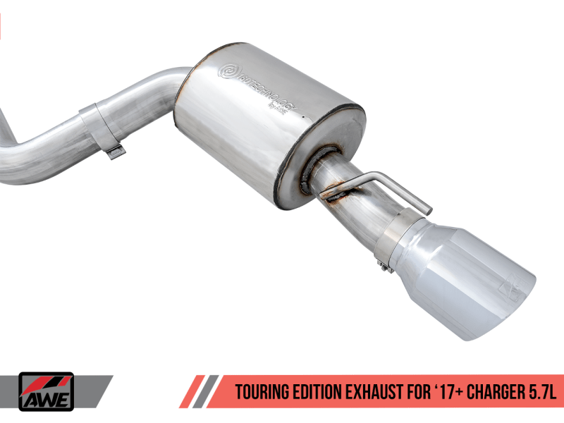 AWE Tuning 2017+ Dodge Charger 5.7L Touring Edition Exhaust - Non-Resonated - Chrome Silver Tips