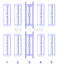 King Engine Bearings Ford 330/352/360/390/410/428 Engine (Size 050) Main Bearing Set