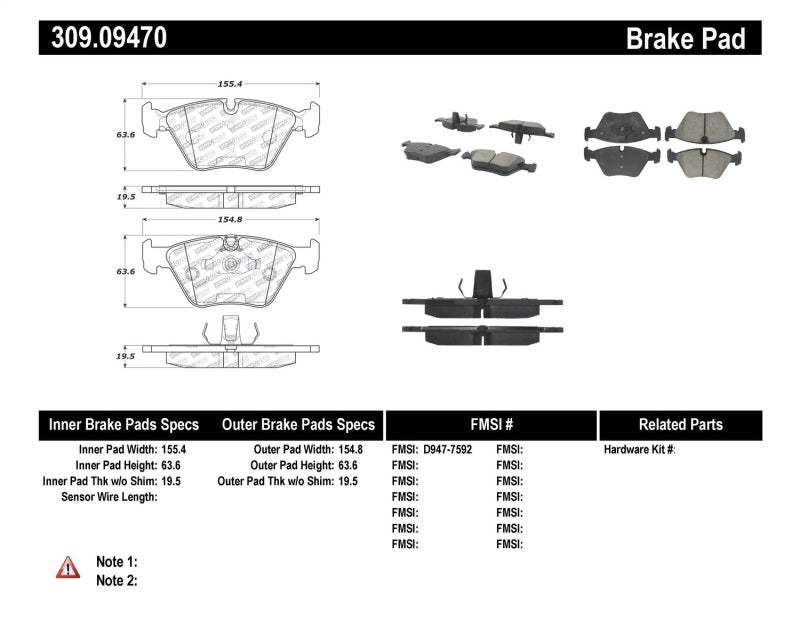 StopTech Performance 06-09 BMW M3/Z4 (E86/E89) Front Brake Pads