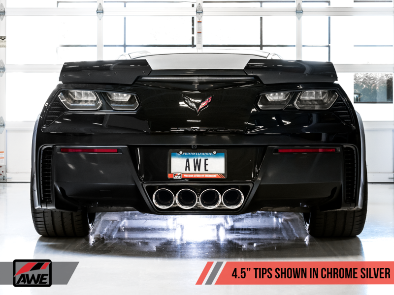 AWE Tuning 14-19 Chevy Corvette C7 Z06/ZR1 (w/o AFM) Track Edition Axle-Back Exhaust w/Chrome Tips