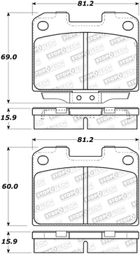 StopTech 93-99 Mitsubishi 3000GT Street Performance Rear Brake Pads