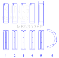 King Engine Bearings Ford 281 4.6L SOHC 16V Performance Main Bearing Set - Oversize 0.5