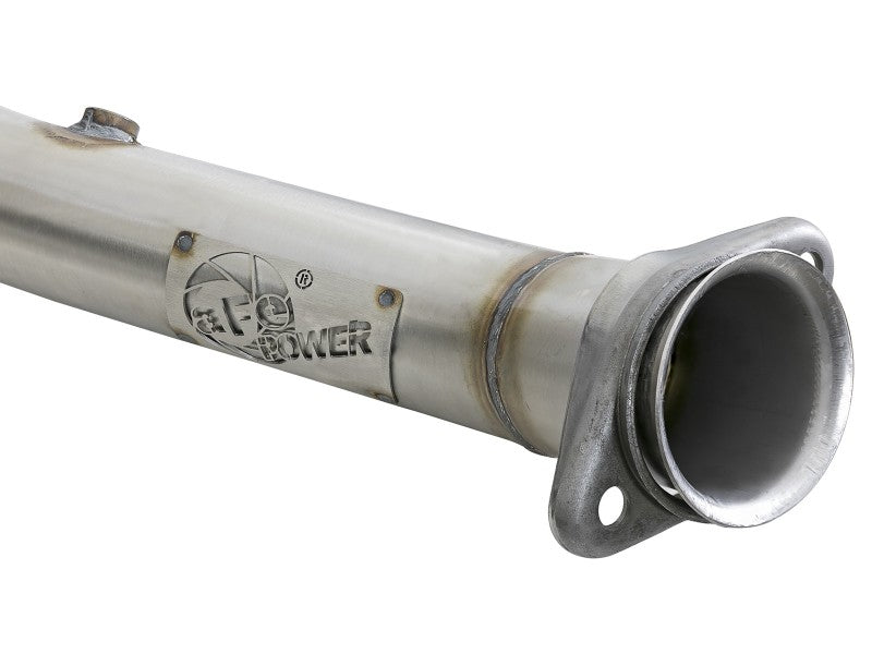 aFe POWER 14-18 Chevrolet Corvette C7 & Z06 Twisted Steel 3in 304 Stainless Steel Mid Pipe w/ Cat