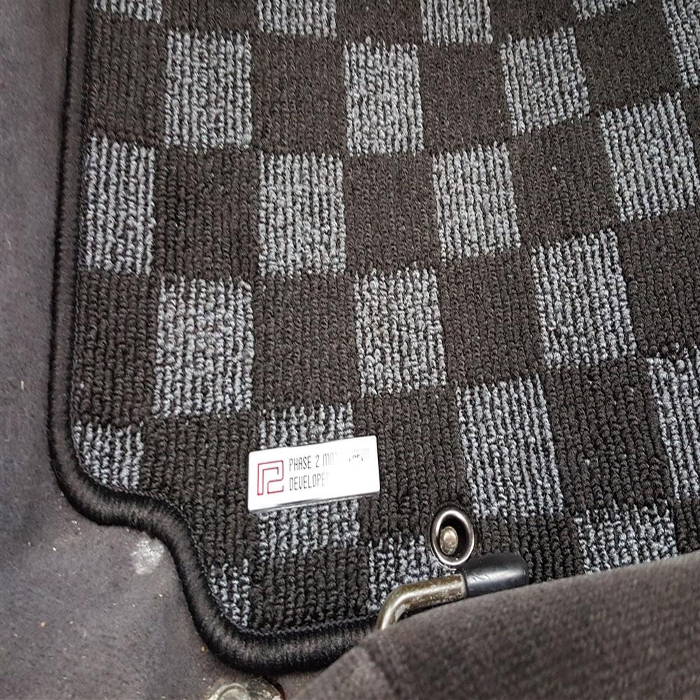 P2M Checkered Race Floor Mats - Fronts Only 1995-1998 Nissan S14 240SX